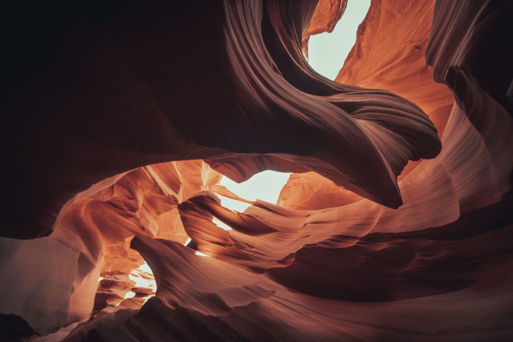 Experience the mesmerizing red sandstone formations of Antelope Canyon in Page, Arizona, USA.