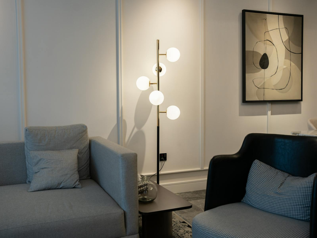 Stylish contemporary living room featuring modern furnishings and elegant decor.