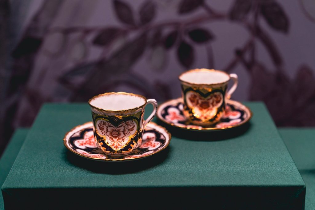 two tea cups on a table