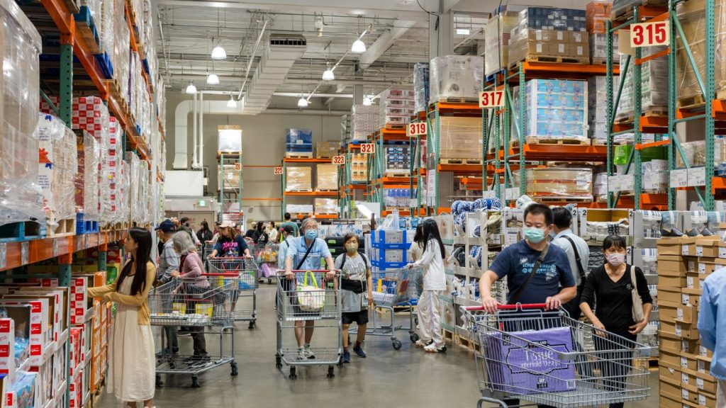 Taiwan 21 February 2024: Inside of the Costco store in Taiwan
