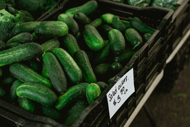 a pile of cucumbers sitting next to each other