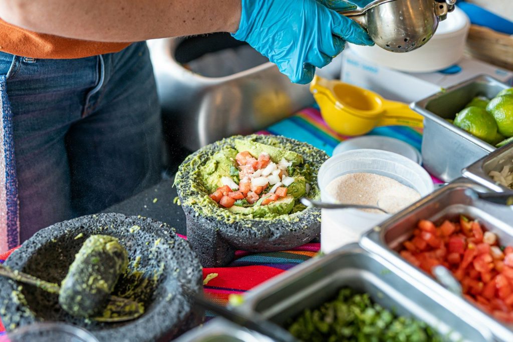 a person is preparing food