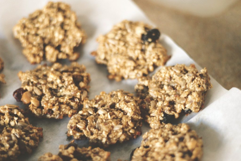 brown cookies on white ceramic plate