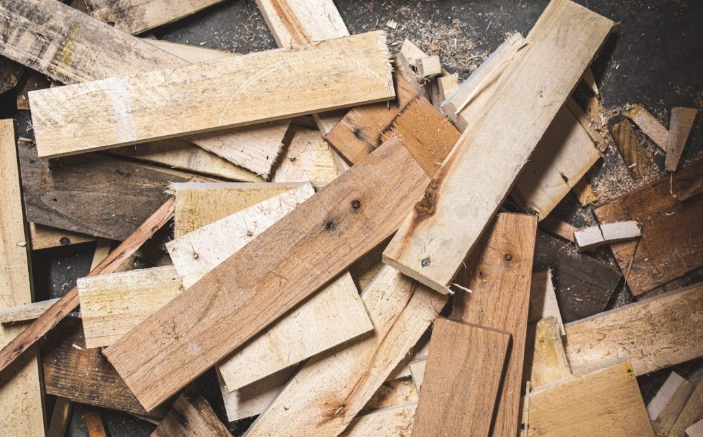a pile of wood