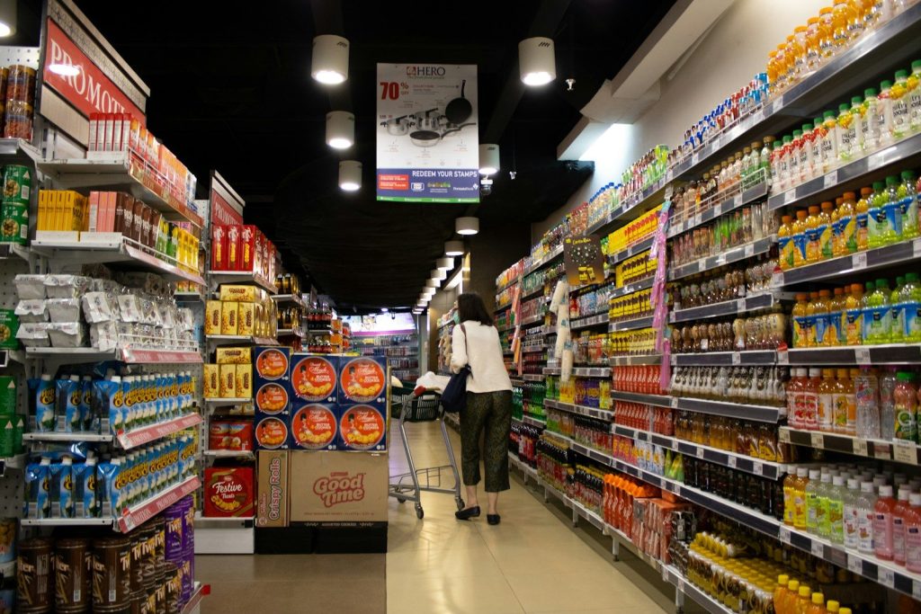people walking on market during nighttime