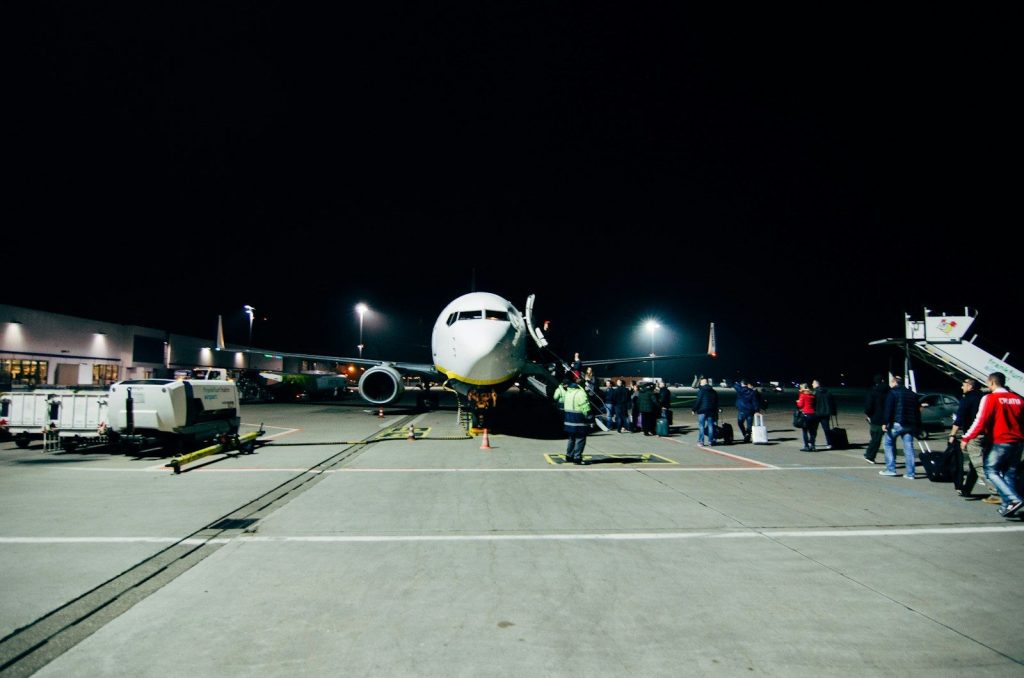 white airplane
