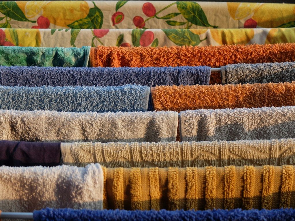 assorted-color towels