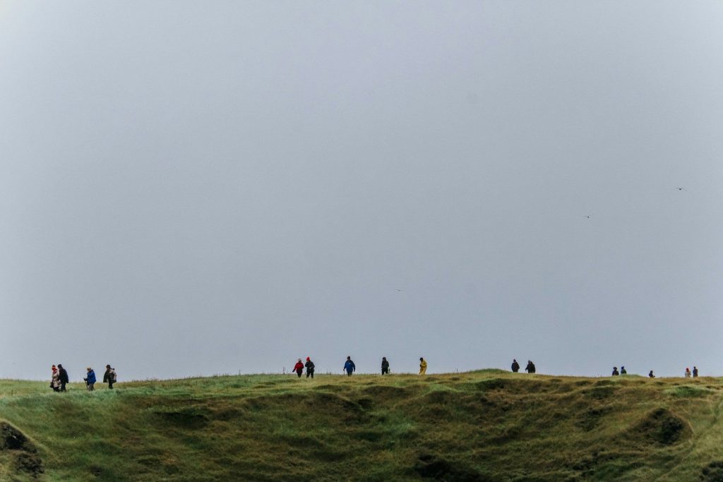 people standing on green grass field during daytime
