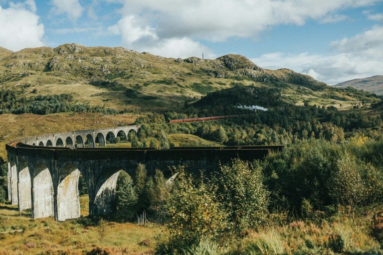 a train on a bridge