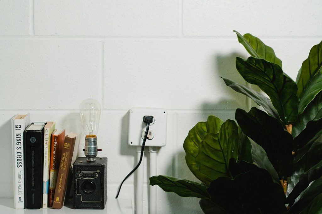 black and white electric plug