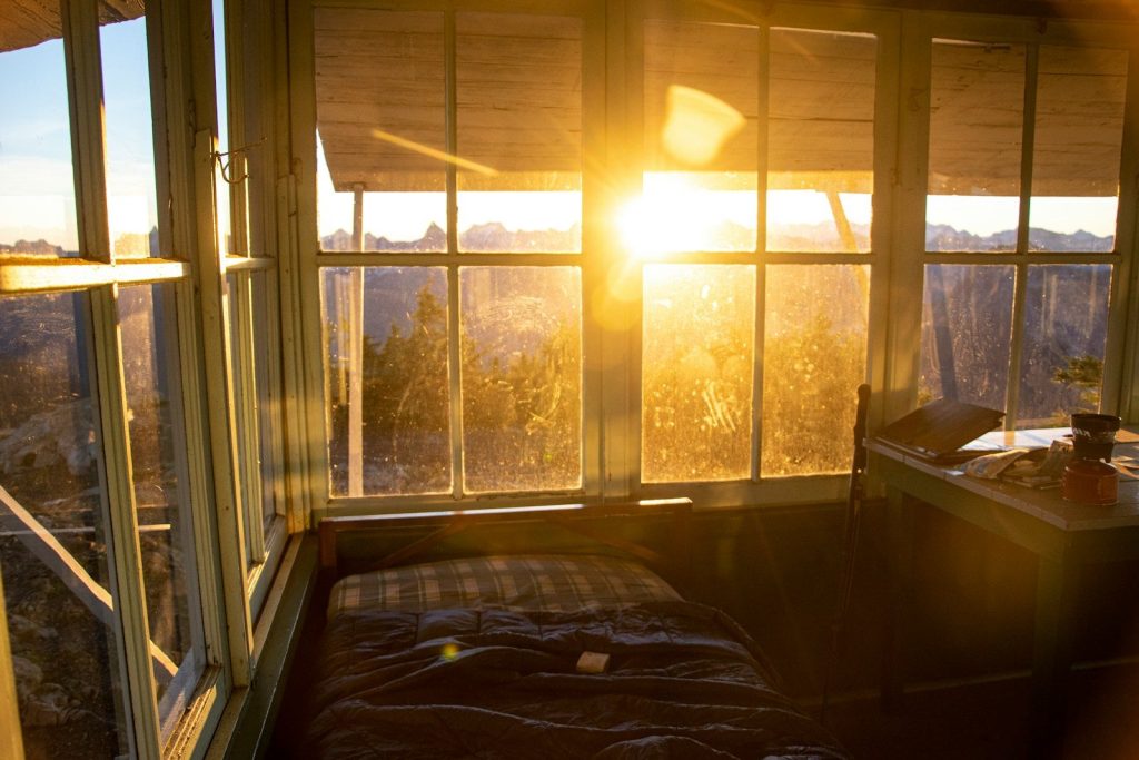 white wooden framed glass window